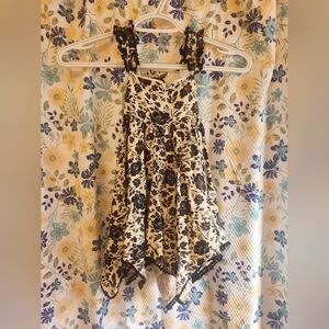 Joie Black and Cream Floral Dress